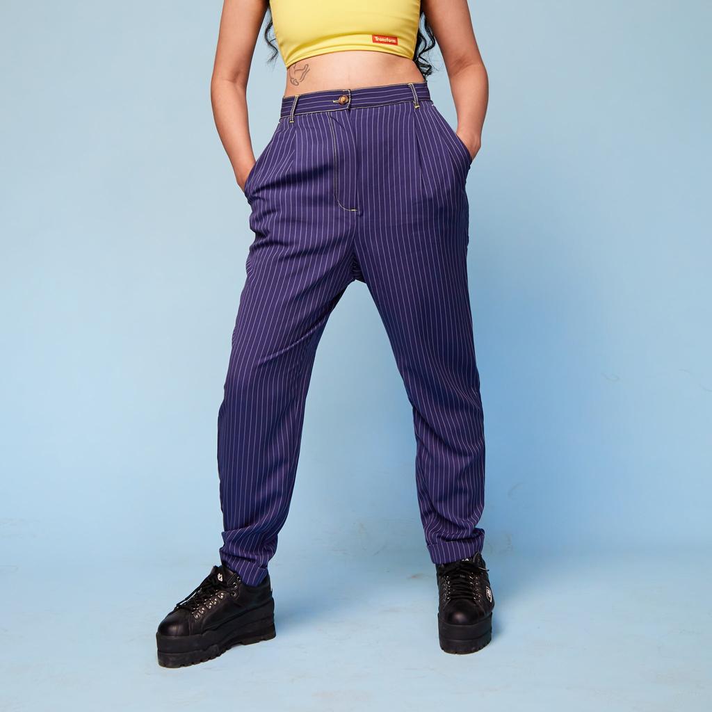 Lesley wearing our Trans Masc Suit Pants