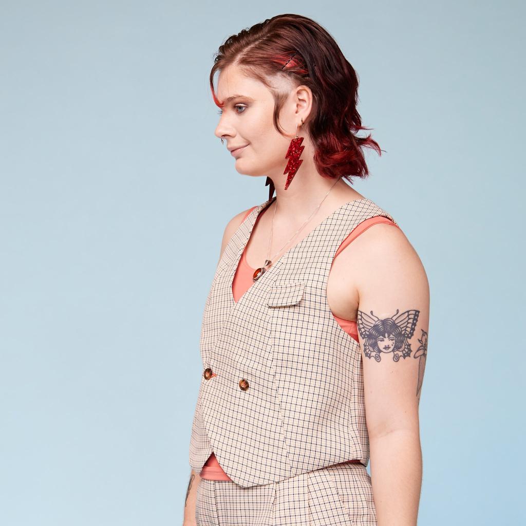 Trans Masc Suit Vest - side view