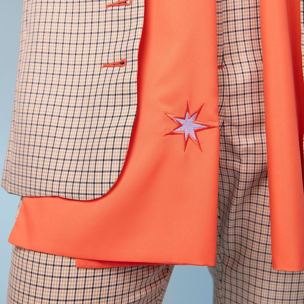 scarf in Peach - front view with stitch detail