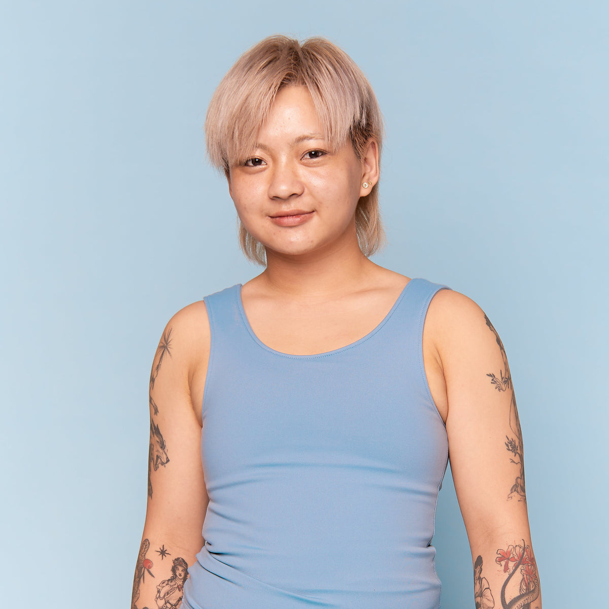 FTM Swim Binder - front view showing chest flattening