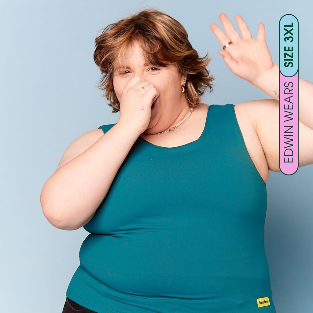 Edwin wearing Plus Size Swim Binder 