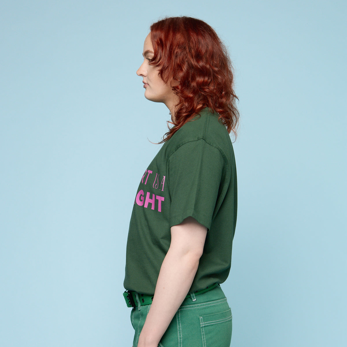 Green Pride T-Shirt model side view